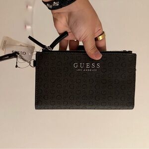 Guess double zipper Logo Wristlet